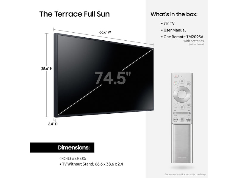 Samsung QN65LST9TAFXZA 65" class The Terrace Full Sun