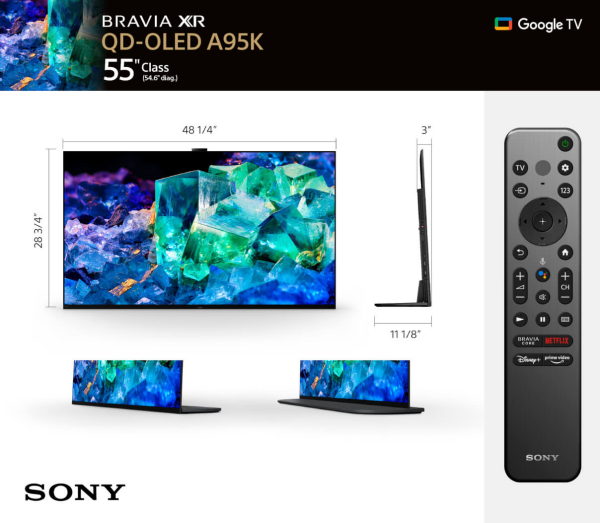 Sony XR55A95K BRAVIA XR 55" Class A95K 4K HDR OLED TV with Google TV (2022)