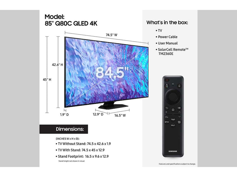 Samsung QN85Q80DAFXZA 85" Class QLED 4K