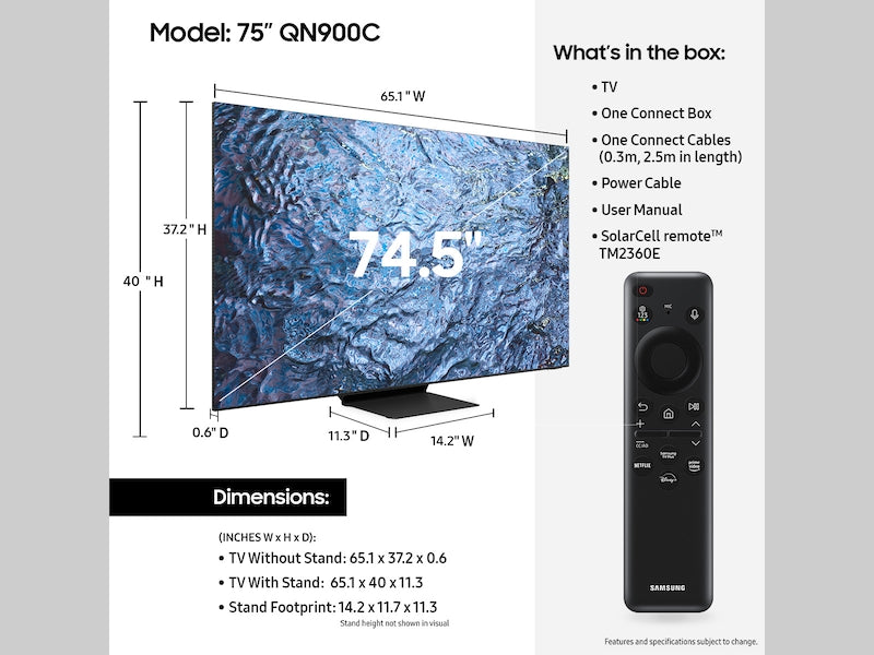 Samsung QN75QN900DFXZA 75" Class Samsung Neo QLED 8K